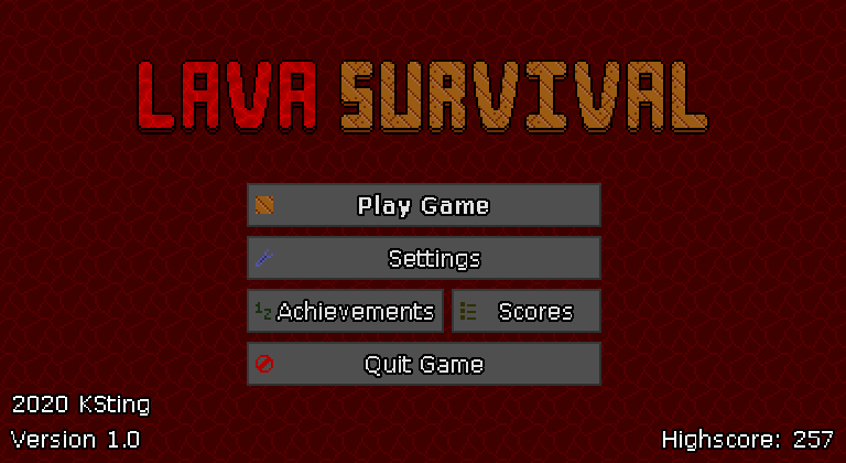 Lava Survival title screen